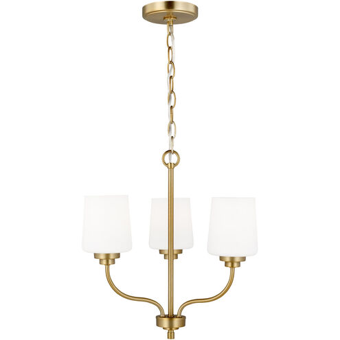 Windom 3 Light 18 inch Satin Brass Chandelier Ceiling Light in Satin Bronze