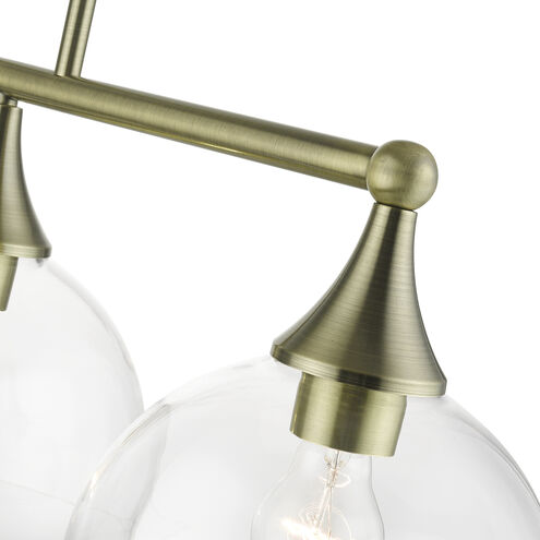 Glendon 3 Light 30 inch Antique Brass Linear Chandelier Ceiling Light