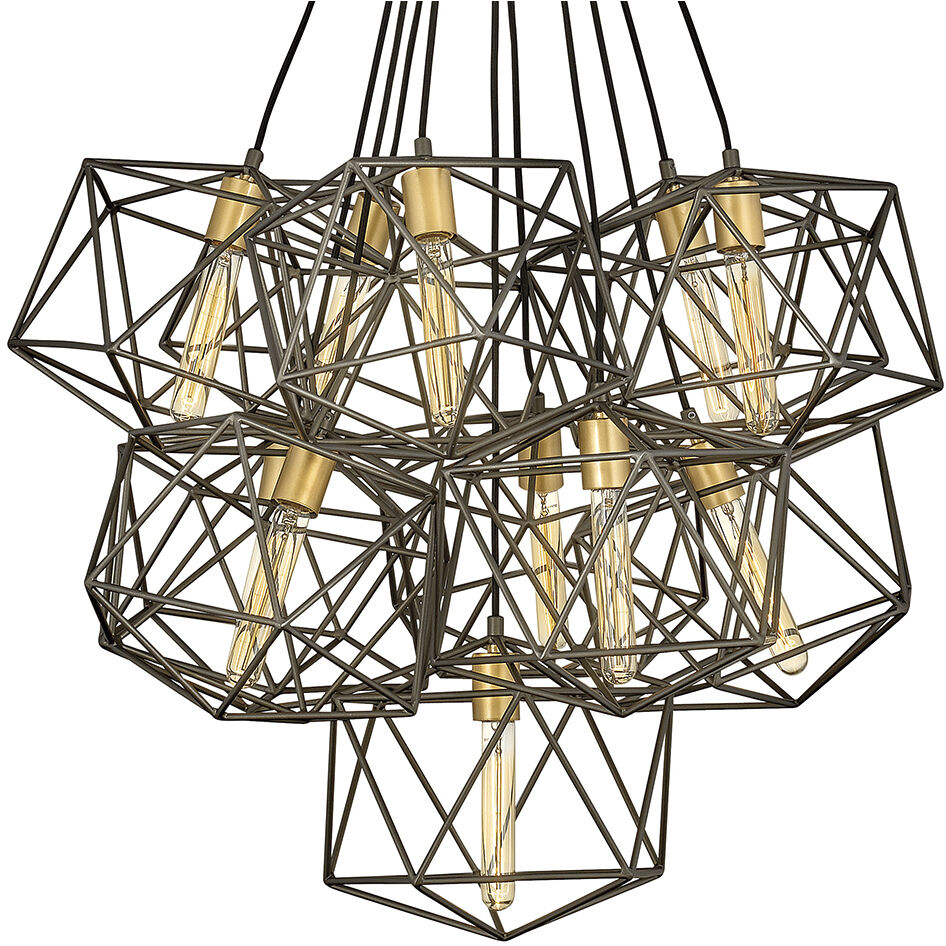 Astrid 11 Light 33.5 inch Metallic Matte Bronze with Deluxe Gold Indoor Chandelier Ceiling Light