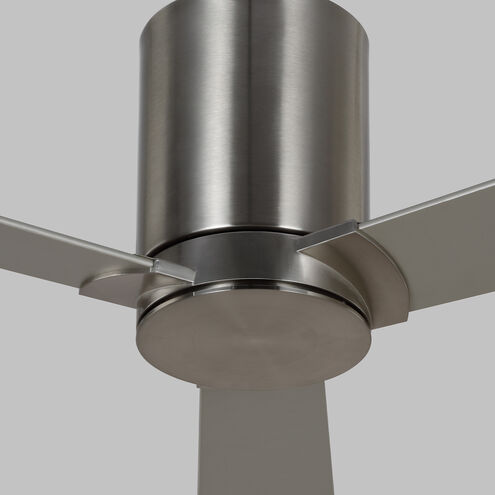 Rozzen 52 inch Brushed Steel with Silver/American Walnut Reversible Blades Indoor/Outdoor Ceiling Fan