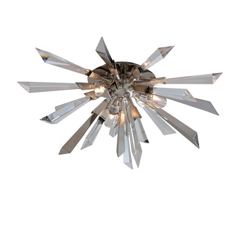 Inertia 3 Light 24 inch Silver Leaf Finish Flush Mount Ceiling Light