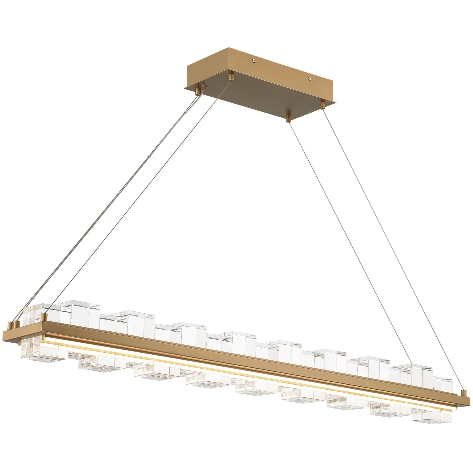 Bruco Linear Chandelier Ceiling Light in Gold