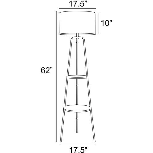 Patterson 62 inch 100.00 watt Black Floor Lamp Portable Light