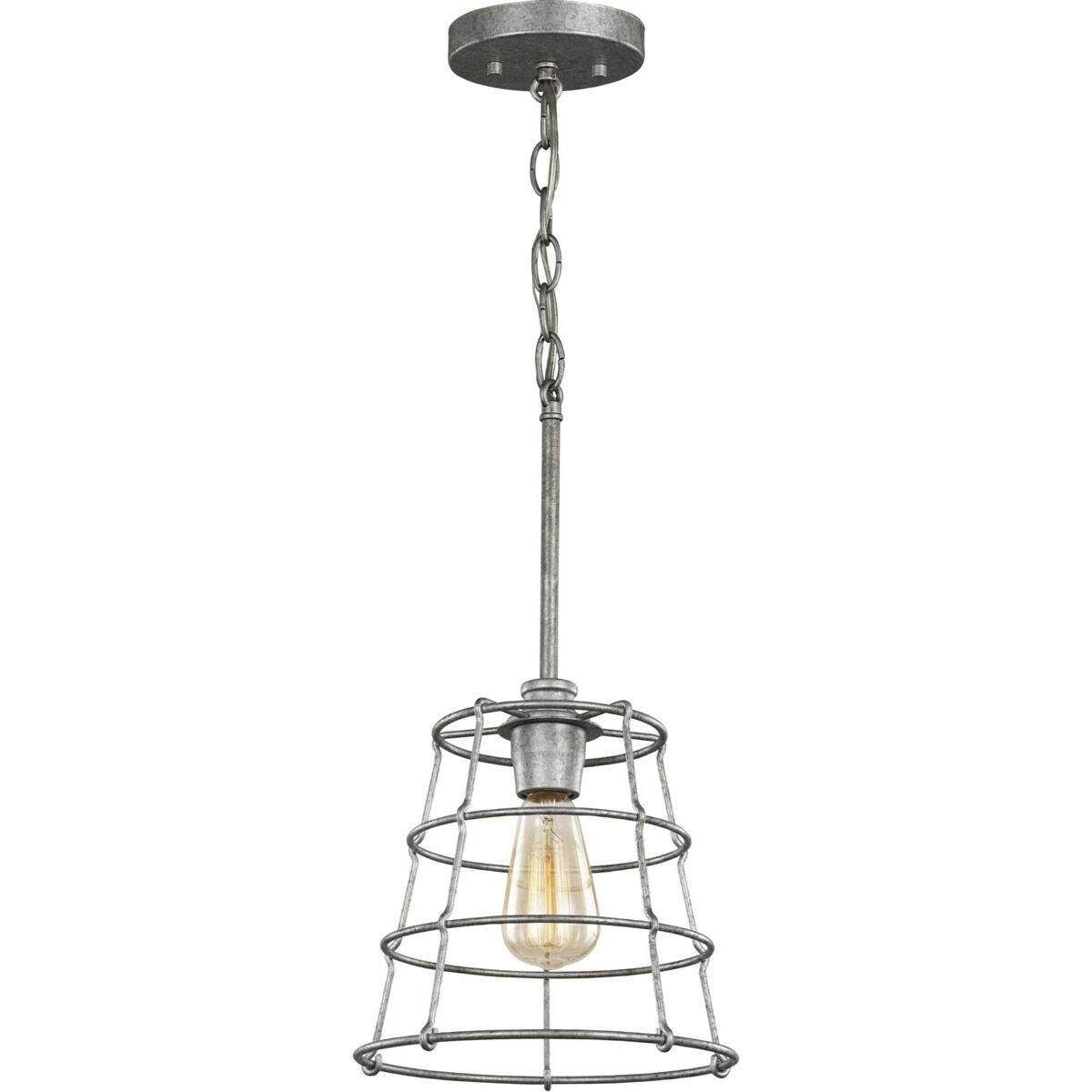 Chambers 1 Light 10 inch Galvanized Mini-Pendant Ceiling Light