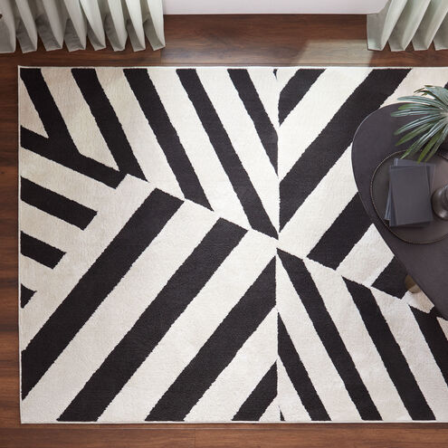 Optika 36 X 24 inch Black/White Rug in 2 x 3