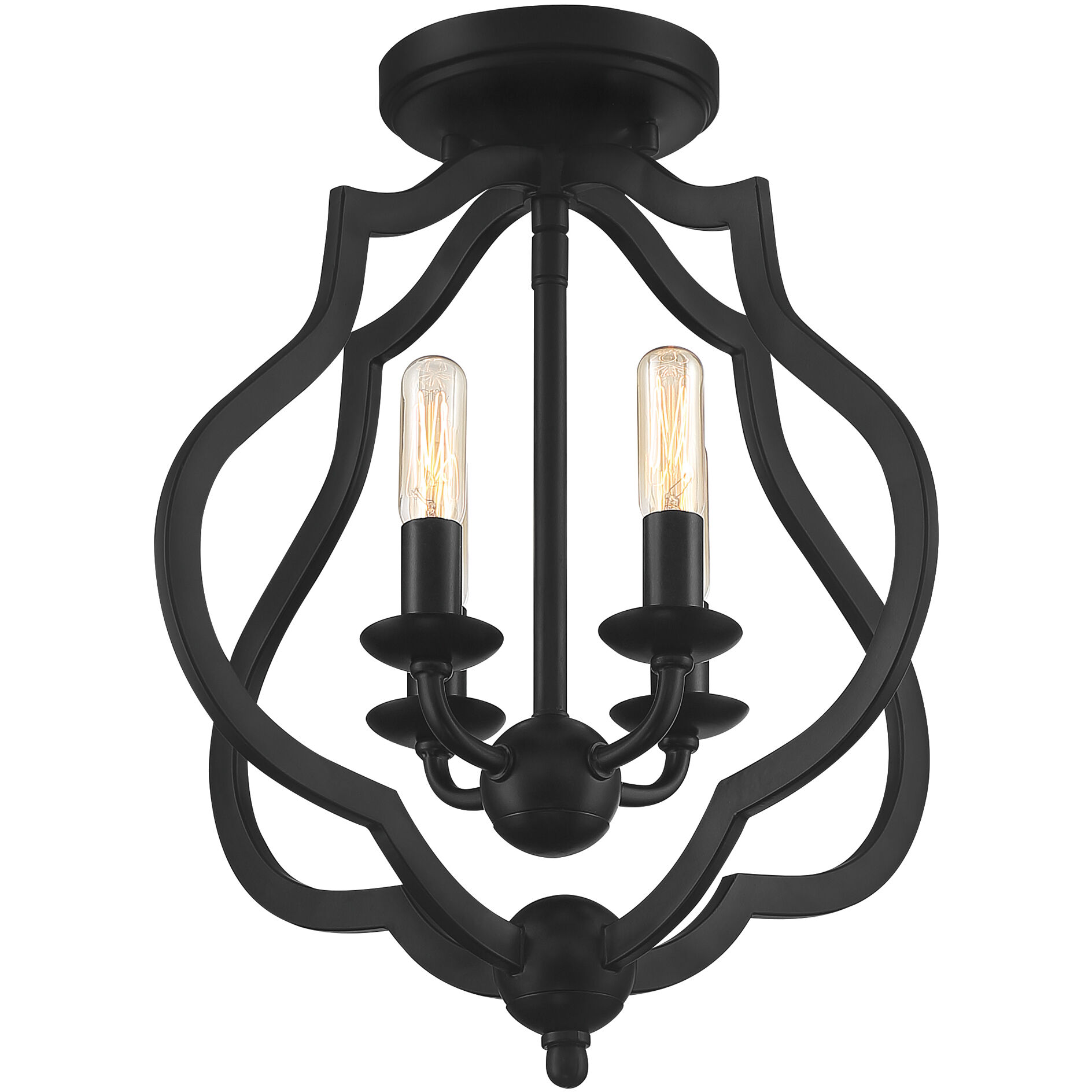 O'Keefe 4 Light 15 inch Matte Black Semi-Flush Mount Ceiling Light