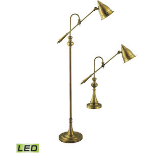 Watson 53.5 inch 9.00 watt Brass Floor Lamp Portable Light, Floor and Table Lamp
