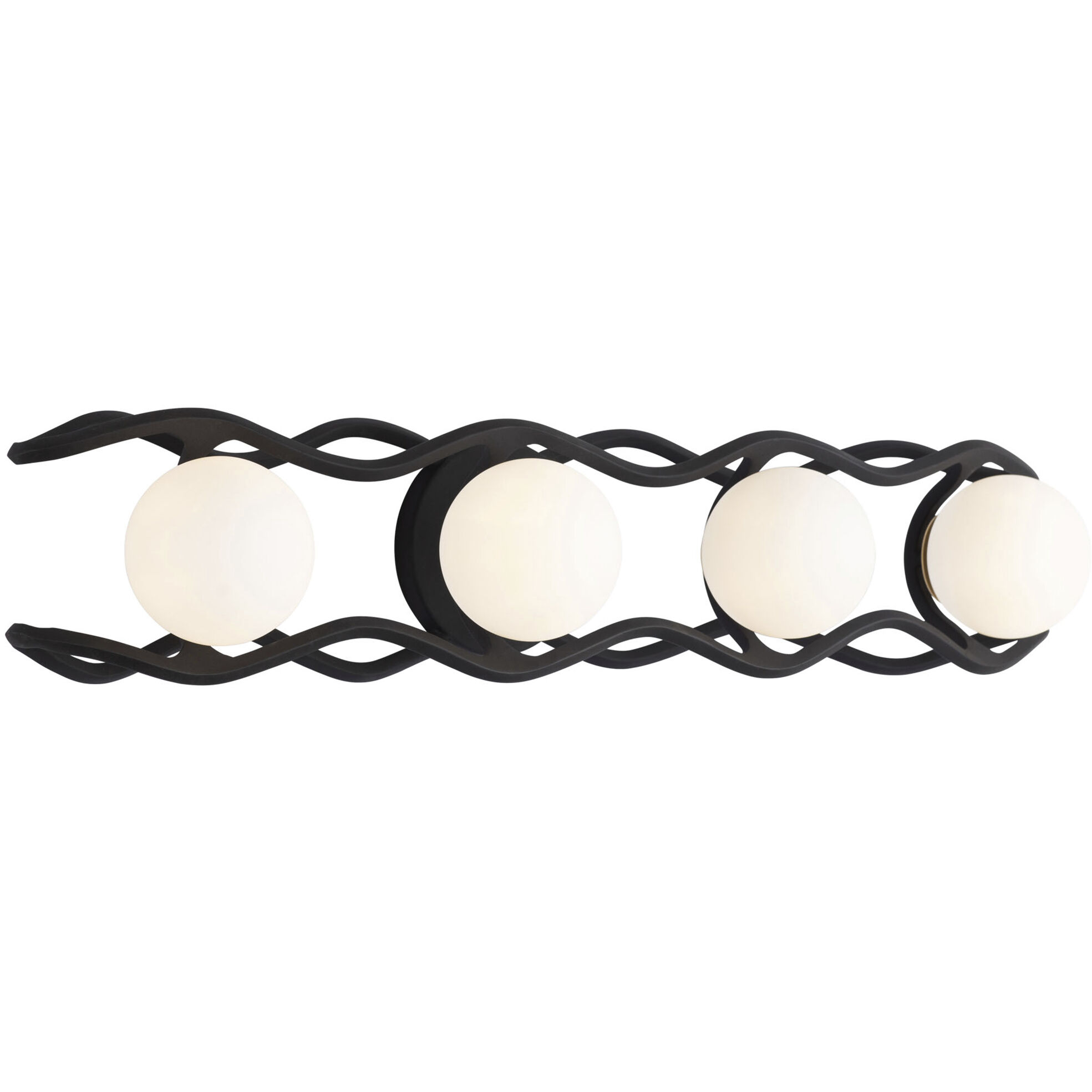 Black Betty 4 Light 28.5 inch Carbon and French Gold Bath/Vanity Wall Light