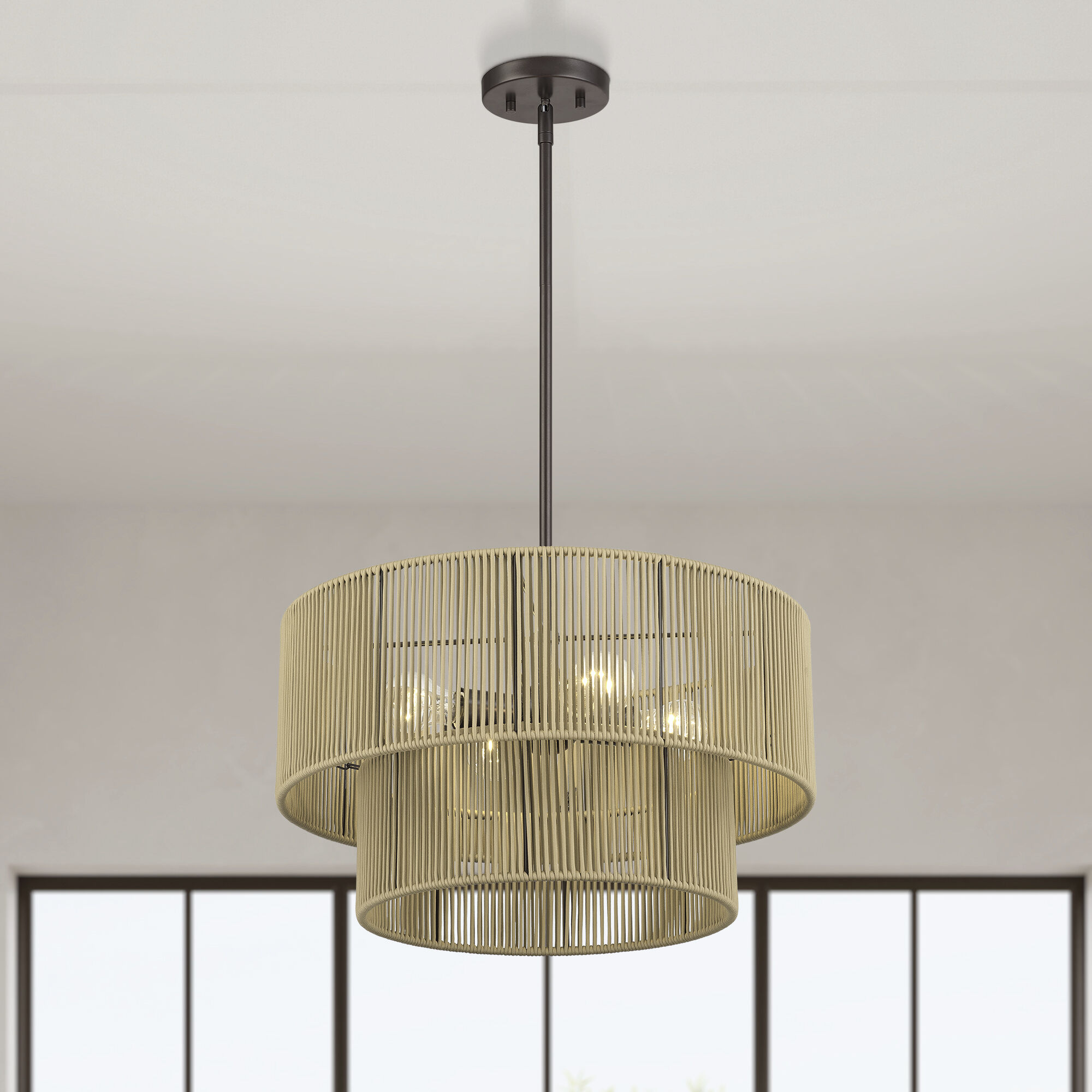 Acordia 4 Light 20 inch English Bronze Pendant Chandelier Ceiling Light