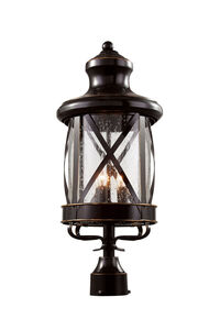 Chandler 4 Light 27 inch Rubbed Oil Bronze Outdoor Postmount Lantern
