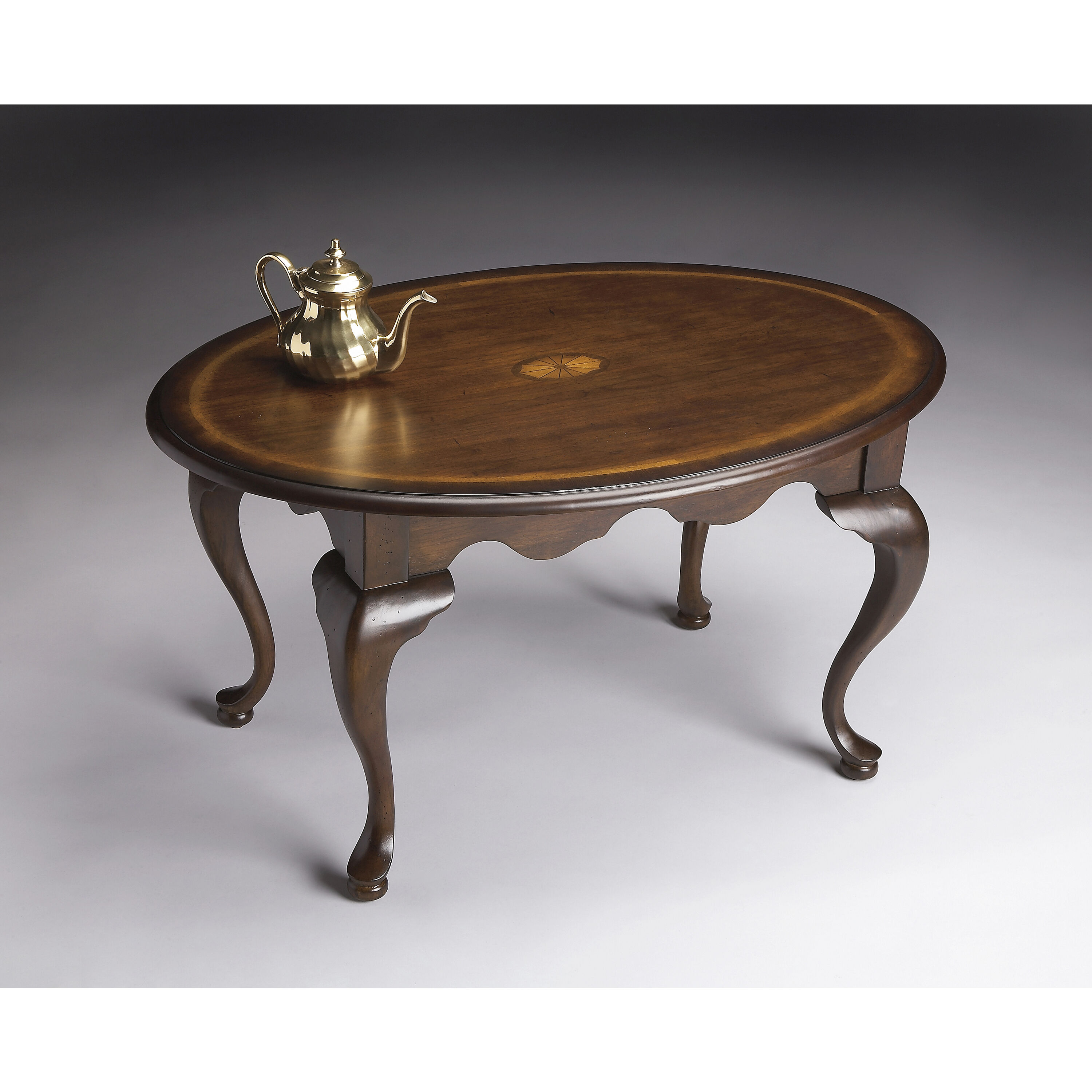 Grace  38 X 26 inch Plantation Cherry Cocktail Table, Oval