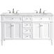 Park Avenue 60 X 35 inch White with Carrara White Marble Vanity Set