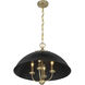Monterey 4 Light 22 inch Matte Black and Warm Brass Pendant Ceiling Light in Matte Black with Warm Brass