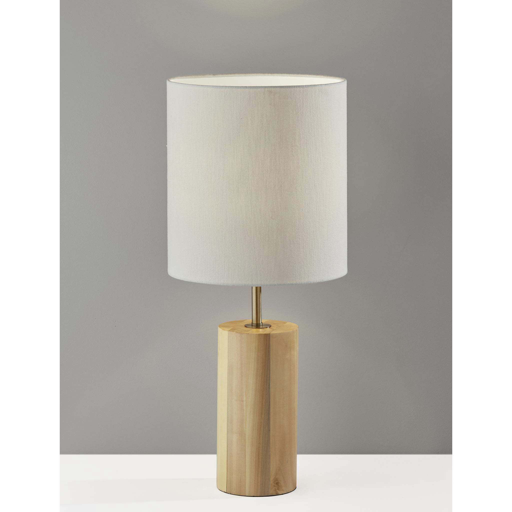 Dean 31 inch 100.00 watt Natural Oak Wood with Antique Brass Accent Table Lamp Portable Light