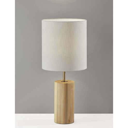Dean 31 inch 100.00 watt Natural Oak Wood with Antique Brass Accent Table Lamp Portable Light