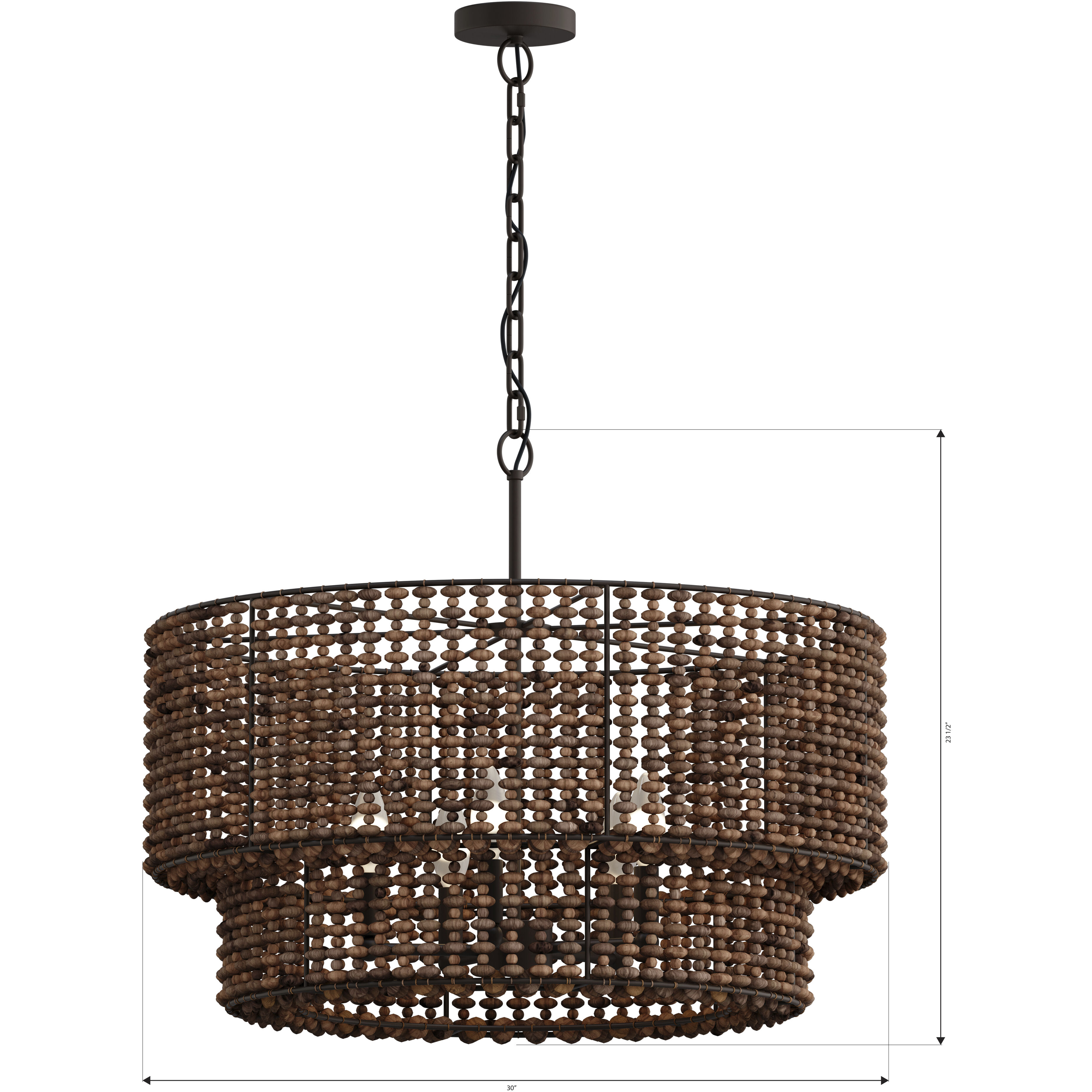Beaudelle 5 Light 30 inch Dark Bronze Pendant Ceiling Light