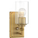 Binsly 1 Light 4.5 inch Aged Brass Bath Vanity Wall Light