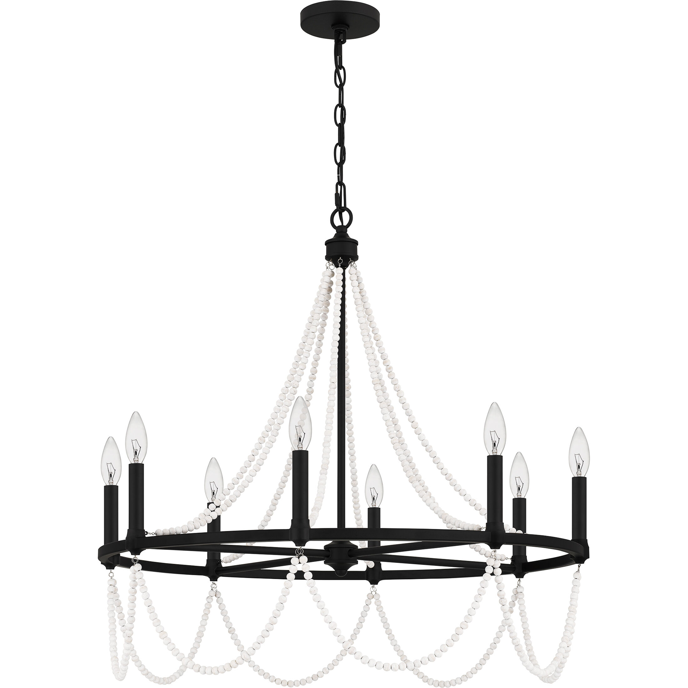 Brigitta 8 Light 30 inch Matte Black Chandelier Ceiling Light