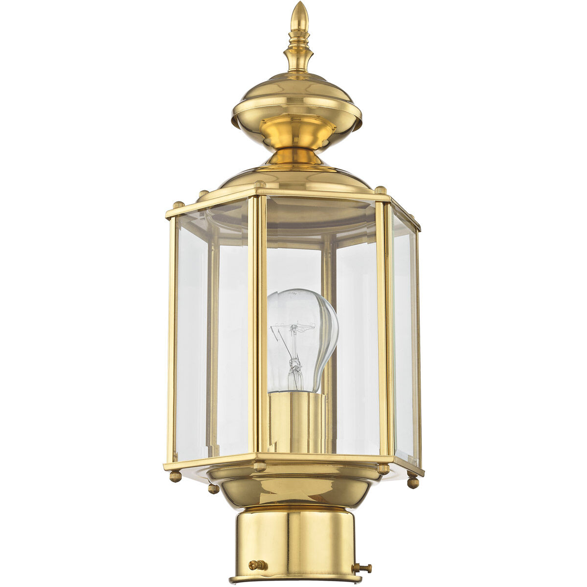 Outdoor Basics 1 Light 15 inch Polished Brass Outdoor Post Top Lantern