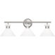Drew & Jonathan Belcarra 3 Light 27 inch Brushed Steel Wall Bath Fixture Wall Light