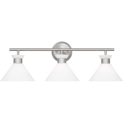 Drew & Jonathan Belcarra 3 Light 27 inch Brushed Steel Wall Bath Fixture Wall Light
