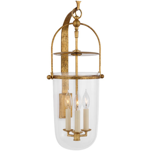 Chapman & Myers Lorford 3 Light 10 inch Gilded Iron Sconce Wall Light, Medium