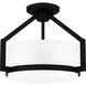 Collinham 2 Light 14.25 inch Matte Black Semi-Flush Mount Ceiling Light