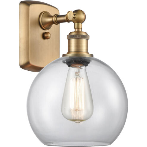 Ballston Athens 1 Light 8 inch Brushed Brass Sconce Wall Light in Clear Glass, Ballston