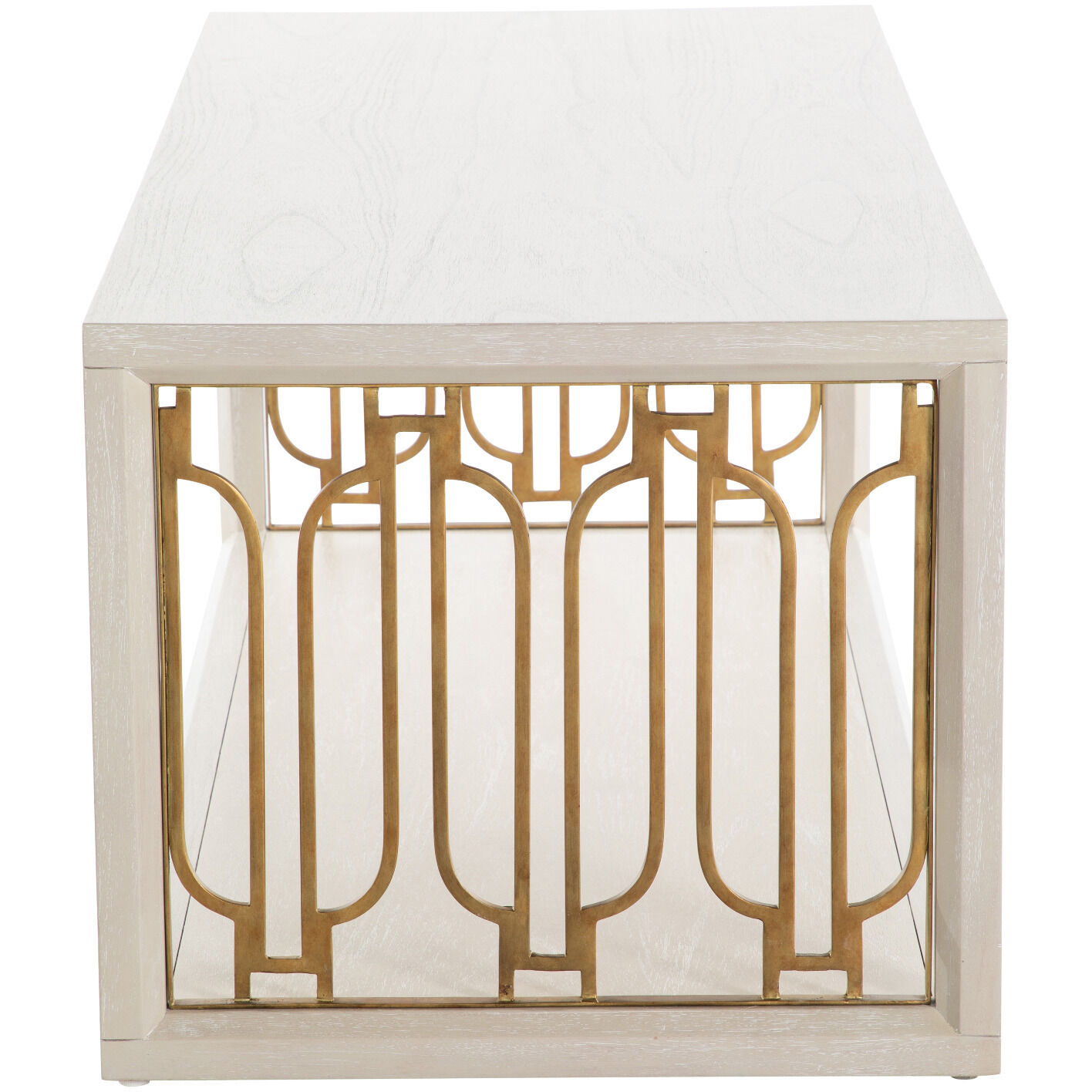 Ainsworth 54 X 21 inch Cerused White / Stained Gold Coffee Table