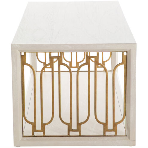 Ainsworth 54 X 21 inch Cerused White / Stained Gold Coffee Table