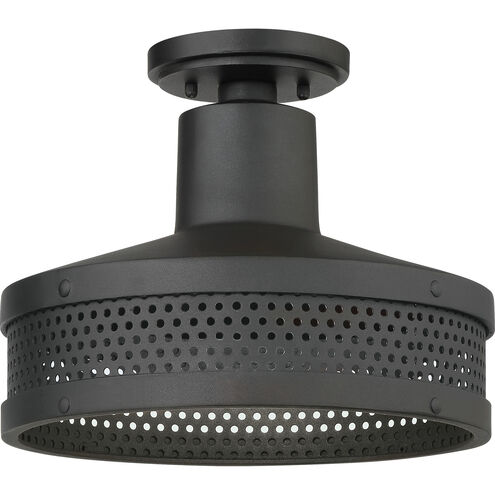 Abalone Point 1 Light 12 inch Coal Outdoor Flush Mount, Outdoor