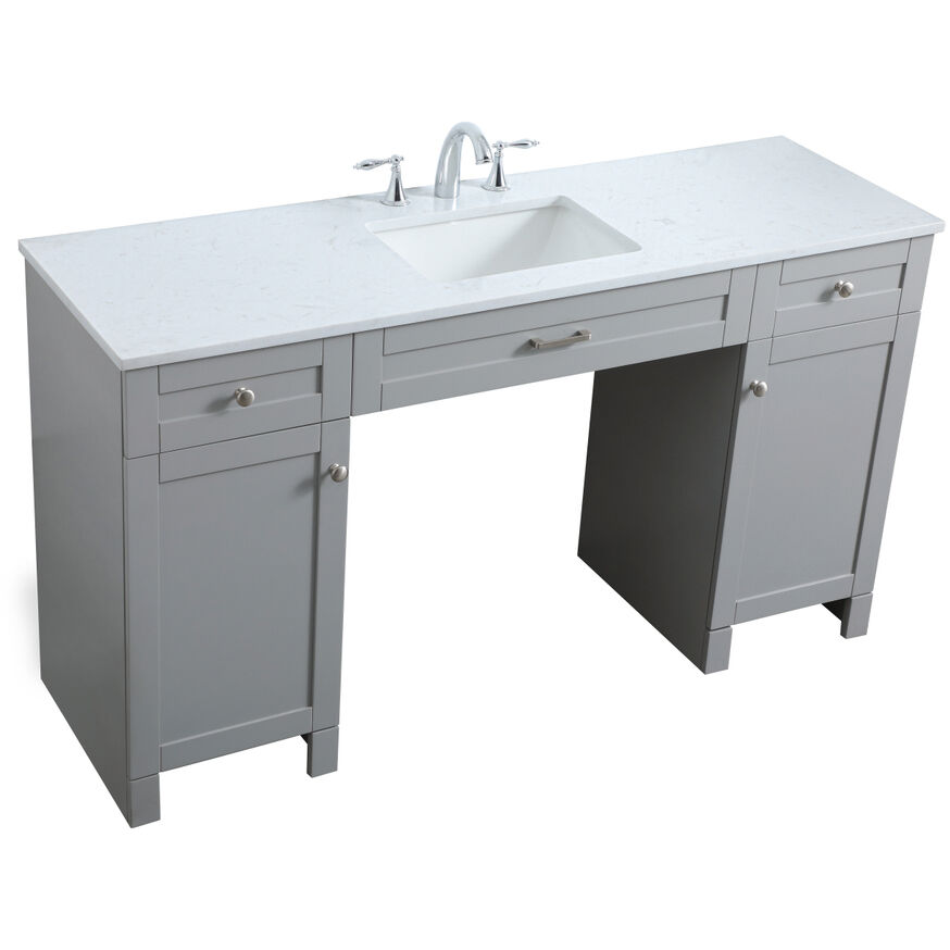 Cooper 60 X 19 X 34 inch Grey Vanity Sink Set