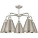 Ballston Cone 5 Light 26 inch Satin Nickel Chandelier Ceiling Light