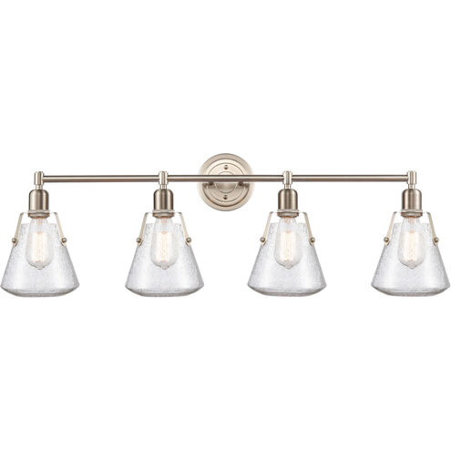 Luna 4 Light 40 inch Satin Nickel Bath Vanity Light Wall Light