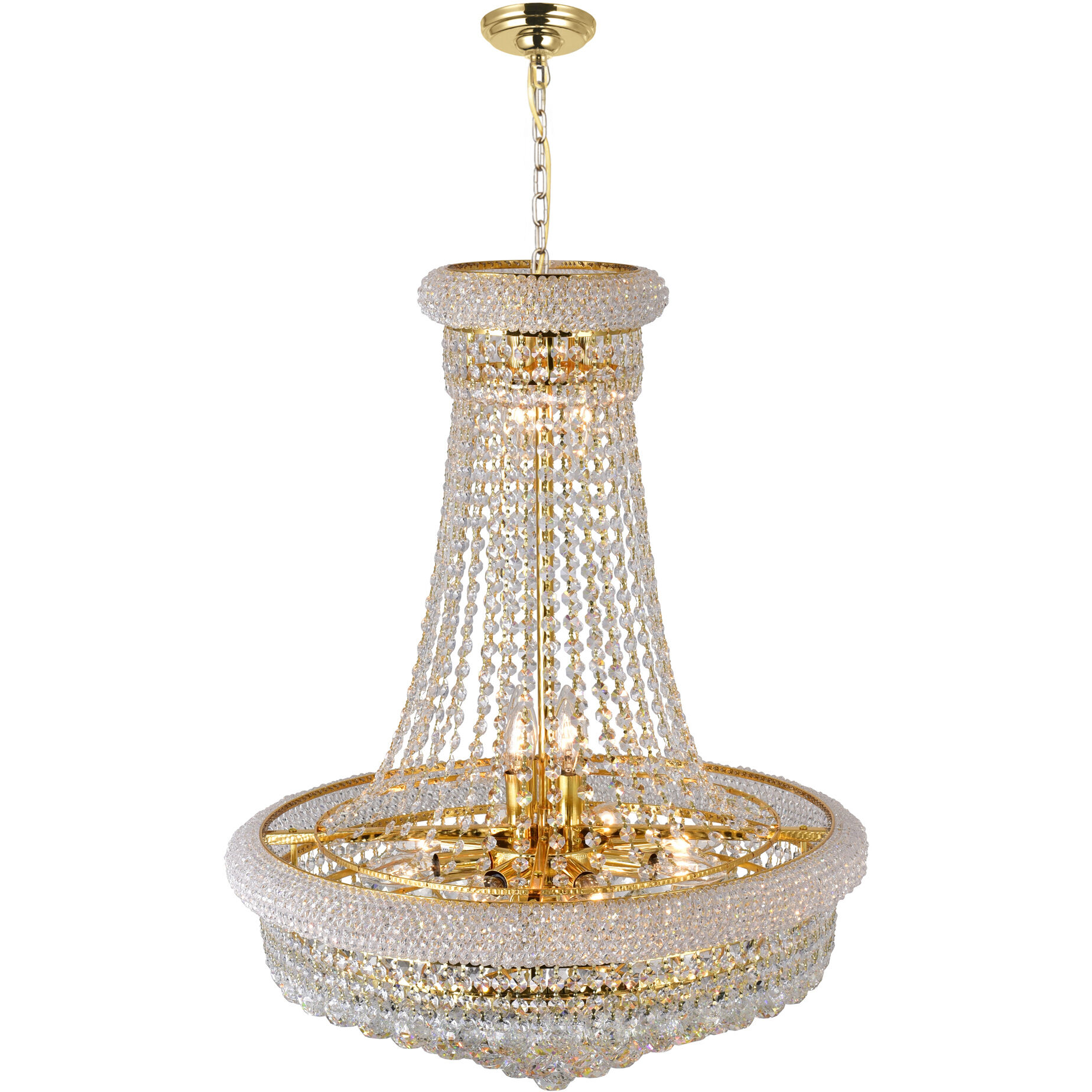 Empire 17 Light 24 inch Gold Down Chandelier Ceiling Light