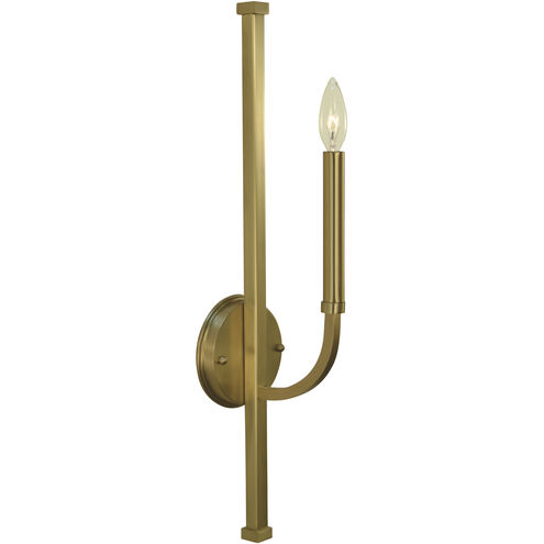 Manhattan 1 Light 5 inch Brushed Brass Bath Sconce Wall Light