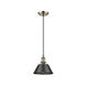 Orwell 1 Light 7.5 inch Aged Brass Mini Pendant Ceiling Light in Matte Black, Small