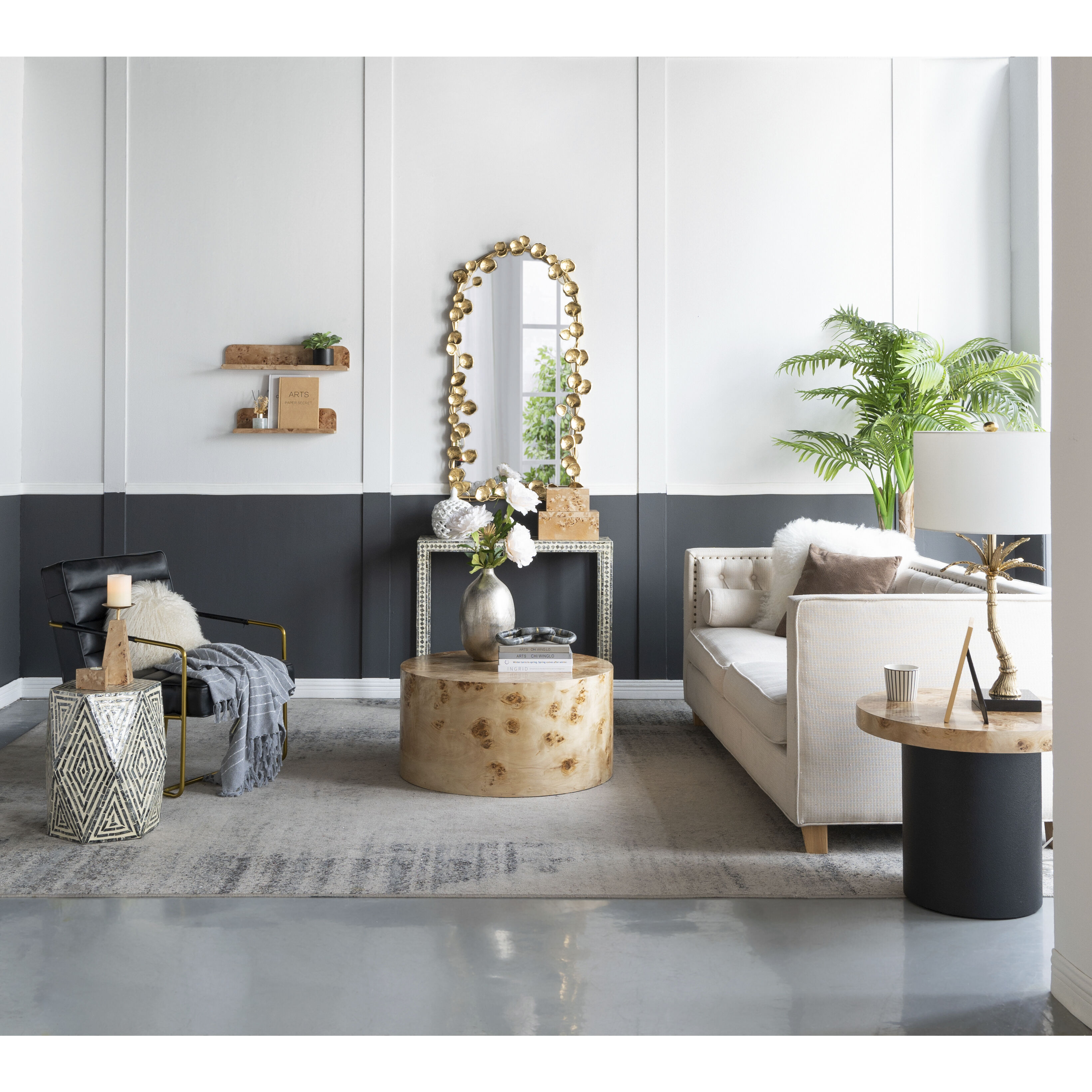 Anita 23.6 inch Brown Wall Shelf