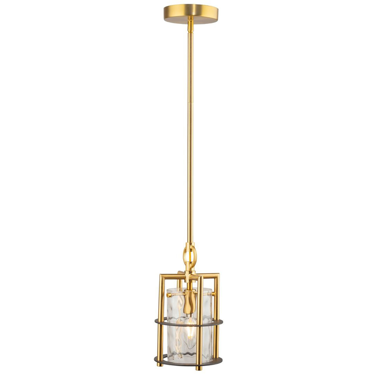 Burford LED 5 inch Brass and Black Pendant Ceiling Light