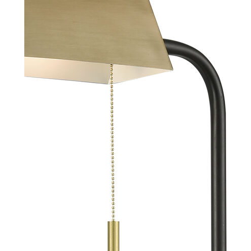 Argentat 42 inch 7.00 watt Black with Antique Brass Floor Lamp Portable Light