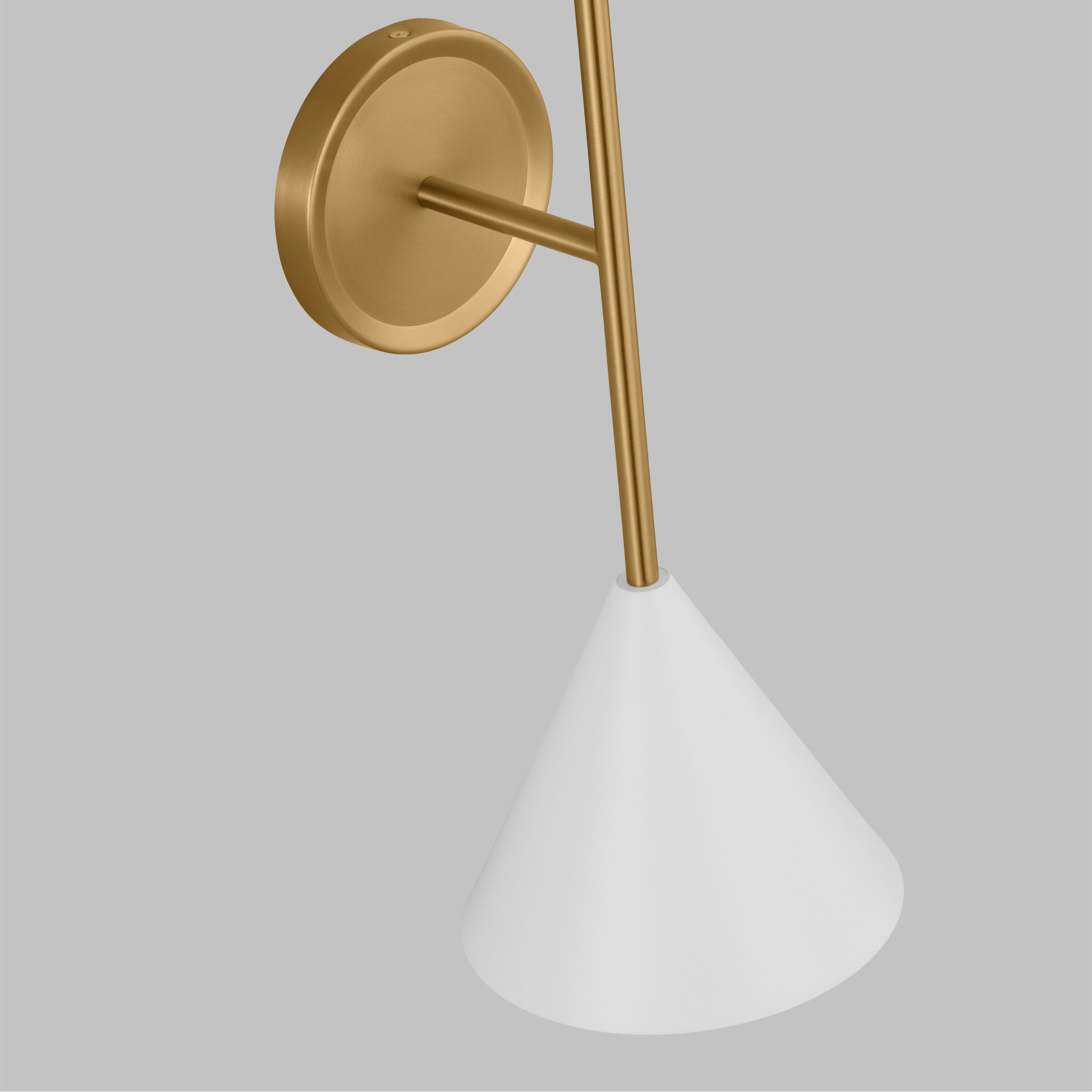 AERIN Cosmo 1 Light 6.88 inch Matte White and Burnished Brass Bath Vanity Wall Sconce Wall Light in Matte White / Burnished Brass