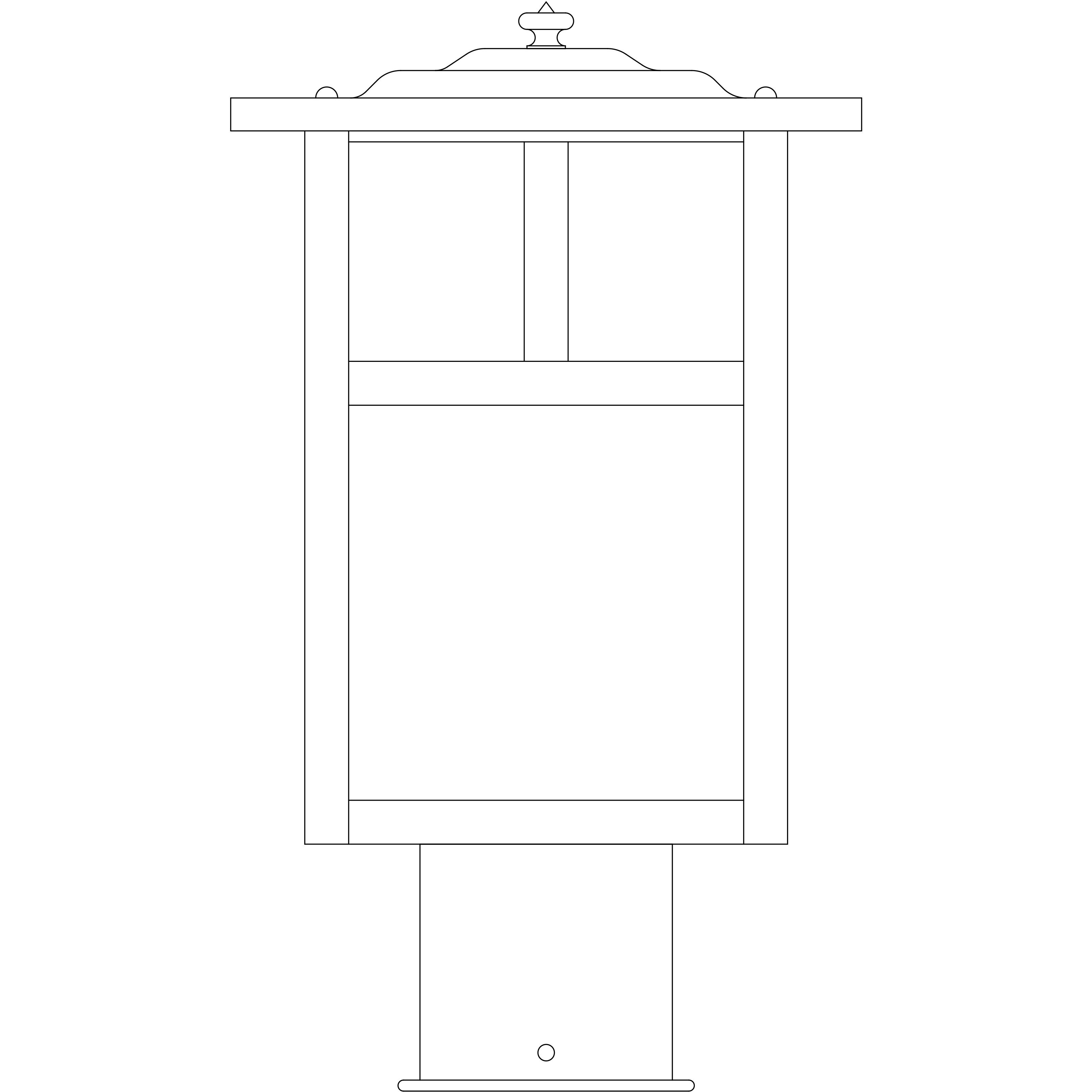 Mission 1 Light 10 inch Verdigris Patina Post Mount in White Opalescent, T-Bar Overlay