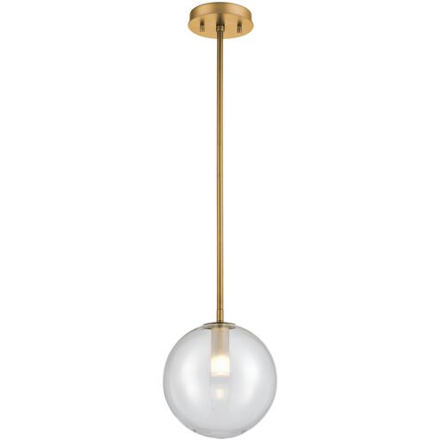 Courcelette 1 Light Venetian Brass Pendant Ceiling Light in Clear Glass