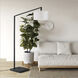 Stretch 75 inch 60 watt Matte Black Arc Floor Lamp Portable Light