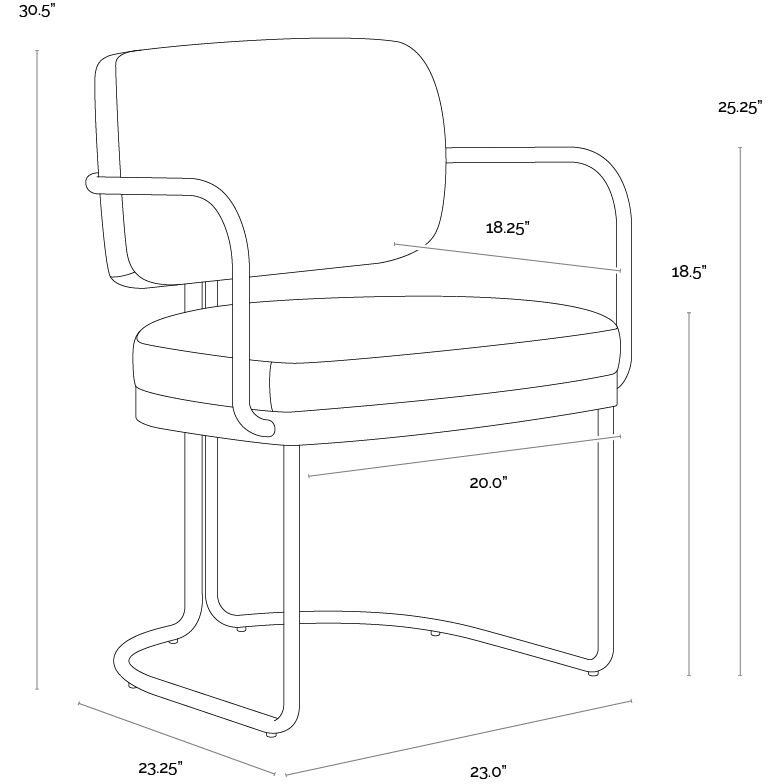 Jalen Milliken Cognac Dining Armchair