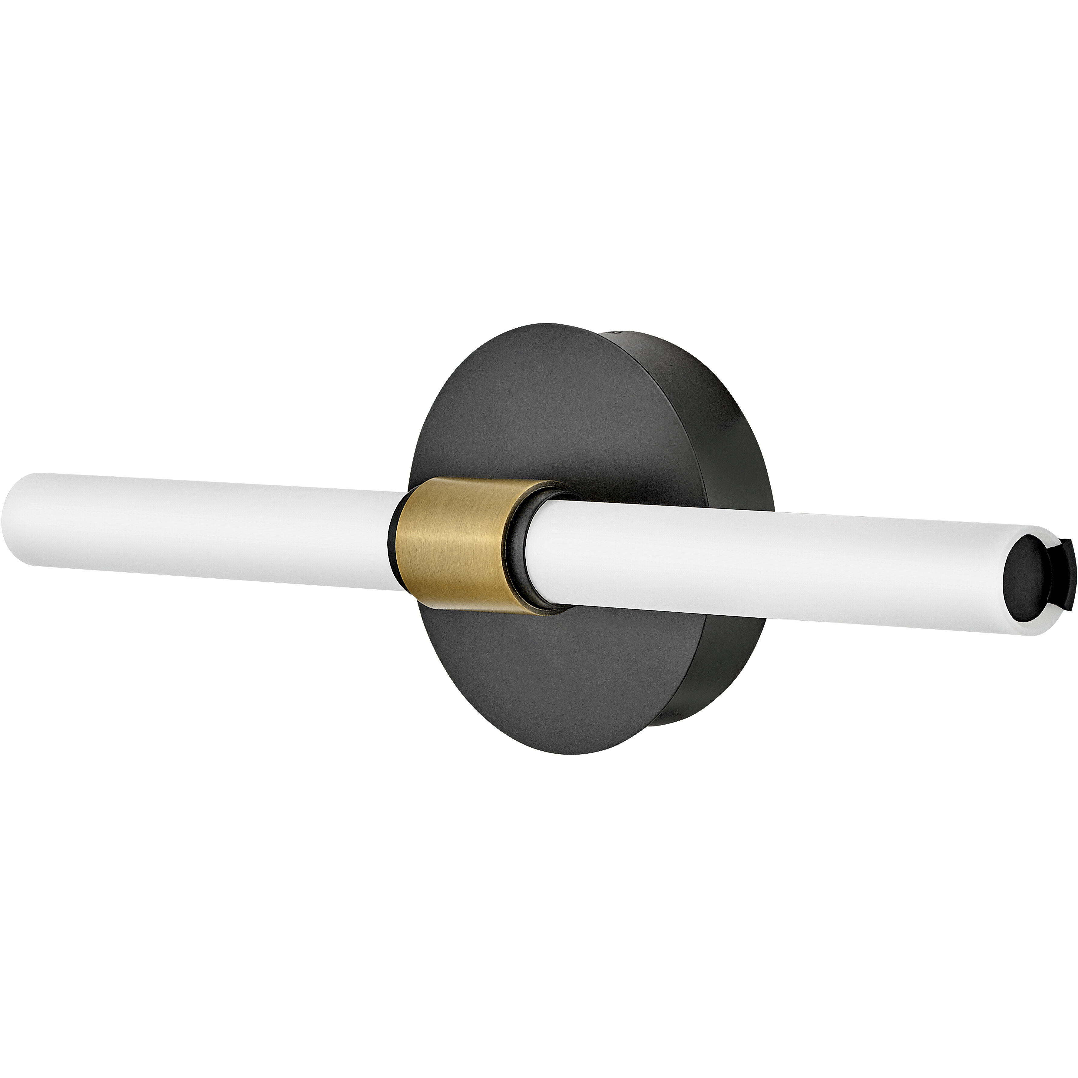 Kai 16.75 inch Black with Lacquered Brass Accents Bath Light Wall Light, Linear