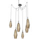 Aalto LED Graphite Swag Multi-Pendant Ceiling Light in 3000K LED, Bronze
