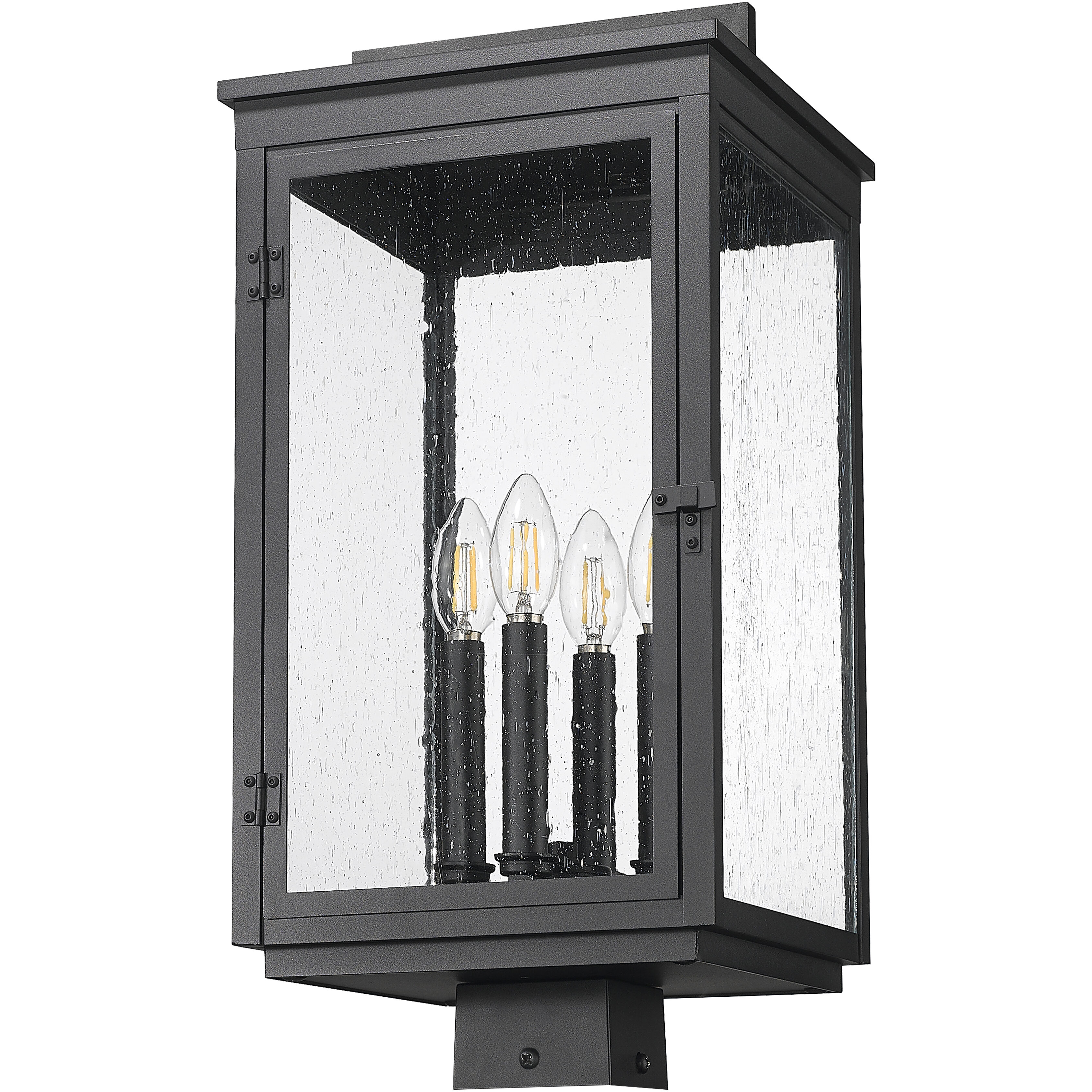 Hartwell 4 Light 21.25 inch Sand Black Outdoor Post Mount Fixture