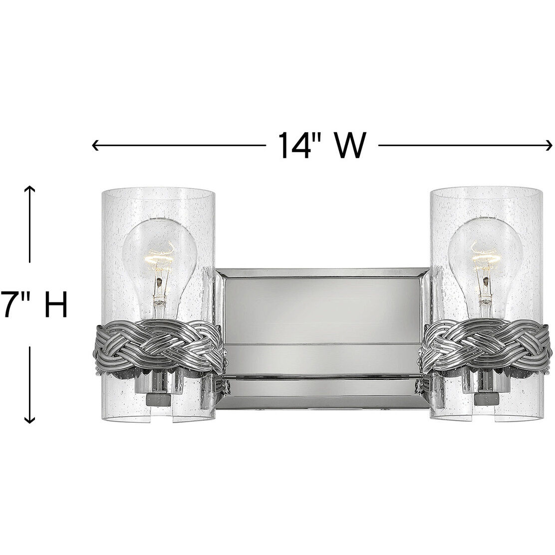 Nevis 2 Light 14 inch Polished Nickel Vanity Light Wall Light