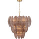 Marclaire 11 Light 26.5 inch Legacy Brass Pendant Ceiling Light in Brown Textured Handmade Glass